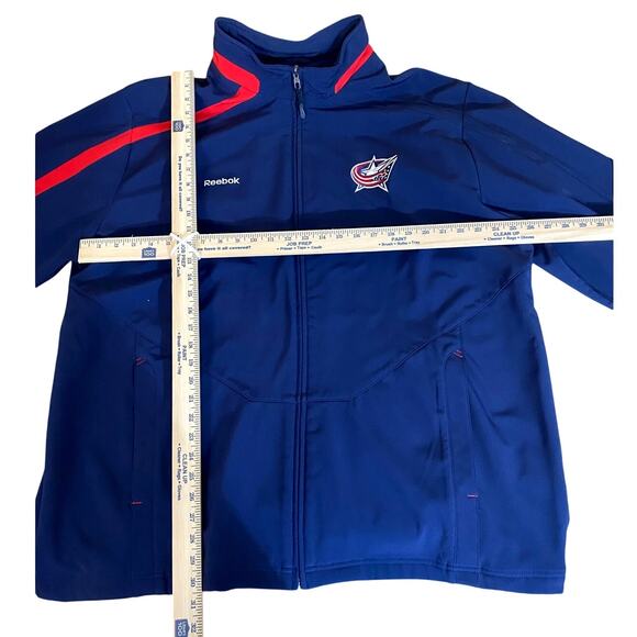 Reebok Columbus Blue Jackets Men's Zip Up Jacket 2XL Blue Red NHL Apparel Team - Picture 6 of 9